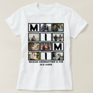 T-shirt Grand-mère amusante moderne mignonne Mimi 8 Collag