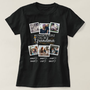 T-shirt Grand-mère avec des noms et des photos des petits-