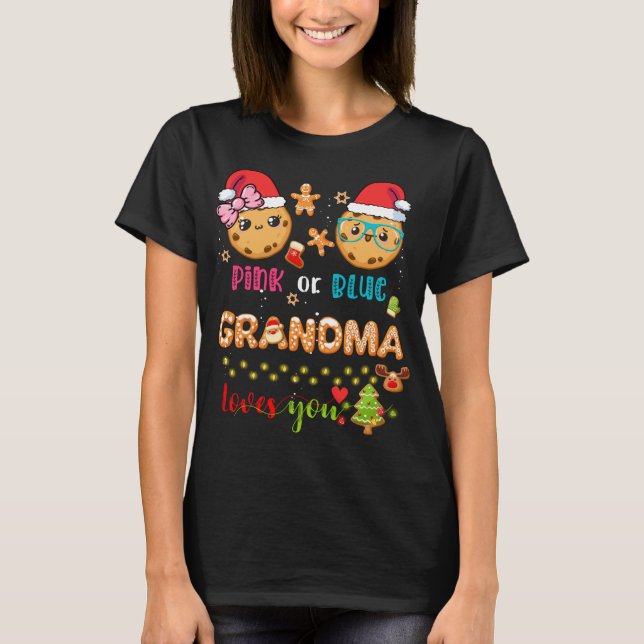 T-shirt Grand-mère Bébé Genre Révéler Noël Gingerbread B (Devant)