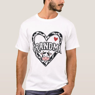 T-shirt Grand-mère Cœur de Vache Chemise Vintage Design de