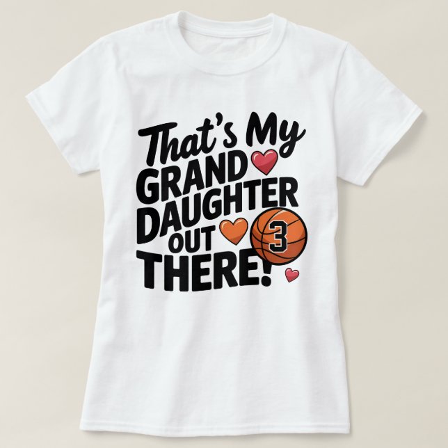 T-shirt Grand-mère de basket, ma petite-fille, coutume (Design devant)