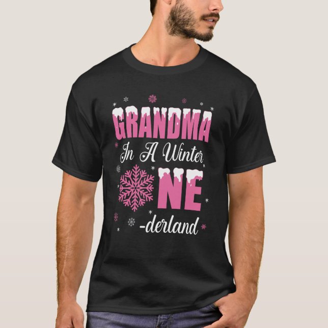 T-shirt Grand-mère de la fille d'anniversaire Hiver Oneder (Devant)