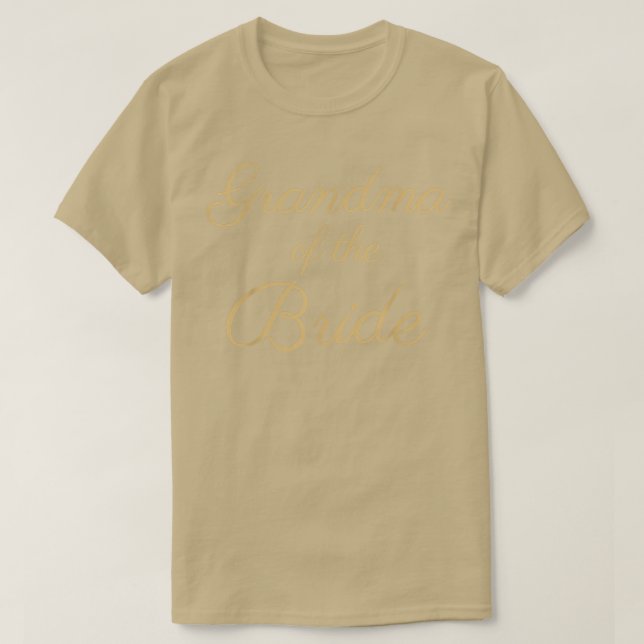 T-shirt Grand-mère de la mariée, Script or, Mariage & Brid (Design devant)