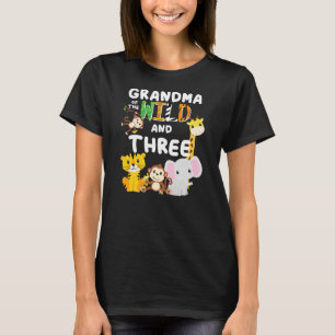 T-shirt Grand-mère de la nature et trois zoo Anniversaire 