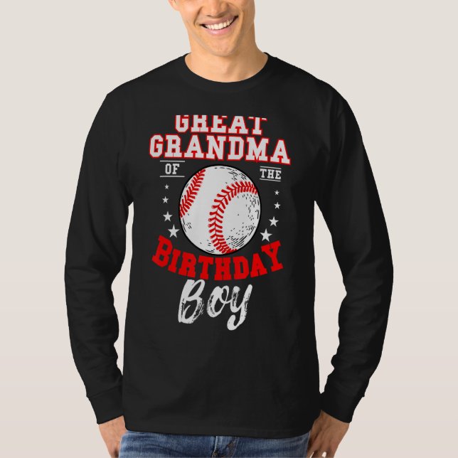 T-shirt Grand-Mère De L'Anniversaire Boy Baseball Thème B (Devant)