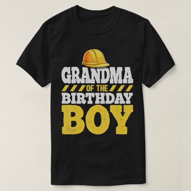T-shirt Grand-mère de l'anniversaire Boy Construction Anni (Design devant)