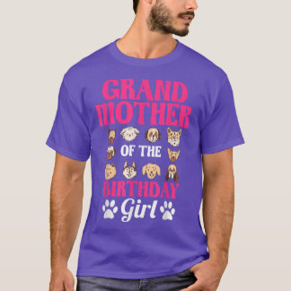 T-shirt Grand-Mère De L'Anniversaire Fille Chien Paw Anniv