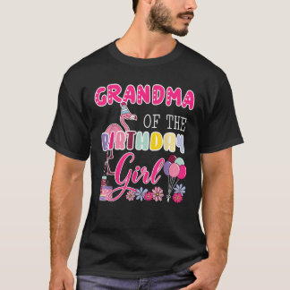 T-shirt Grand-Mère De L'Anniversaire Fille Flamant rose Th