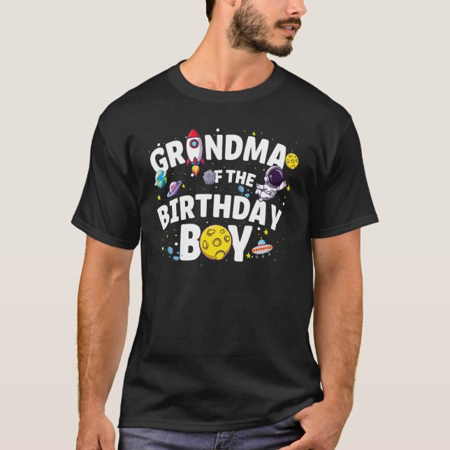 T-shirt Grand-Mère De L'Anniversaire Garçon Astronaut Parc (Devant)