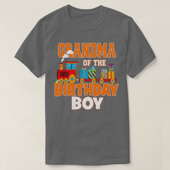 T-shirt Grand-Mère De L'Anniversaire Garçon Train Fête Ann (Design devant)