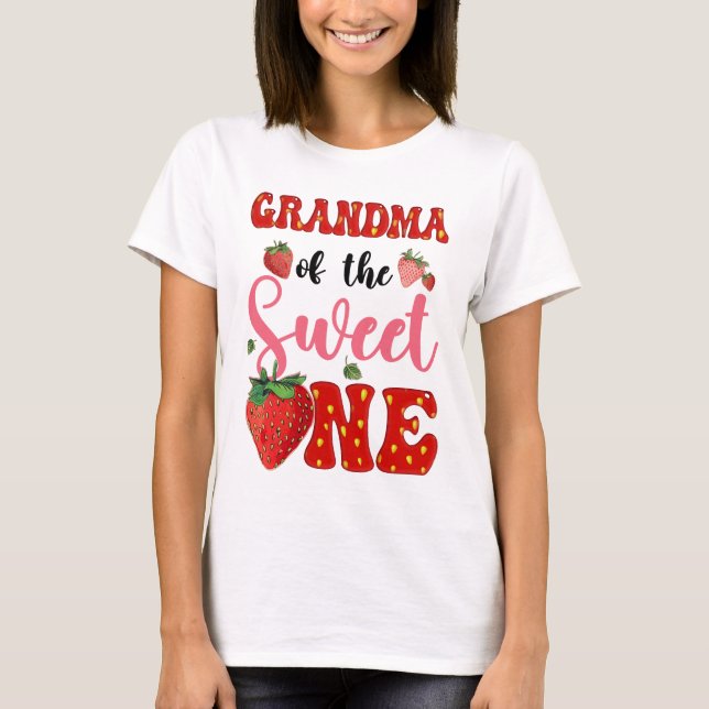 T-shirt Grand-mère de Sweet One Strawberry Frist 1er anniv (Devant)