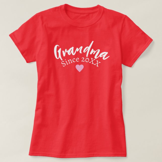 T-shirt Grand-mère depuis l'année personnalisée Nouveau ca (Design devant)