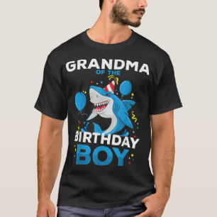 T-shirt Grand-mère du garçon d'anniversaire requin de l'oc