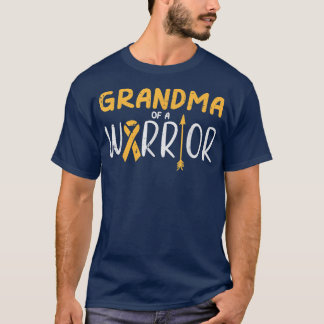 T-shirt Grand-Mère Du Guerrier Cancer De L'Enfance Ribbon 
