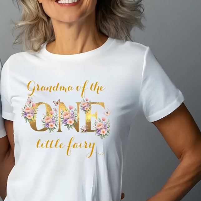 T-shirt Grand-mère du jardin de fées 1ère fête d'anniversa (Créateur téléchargé)