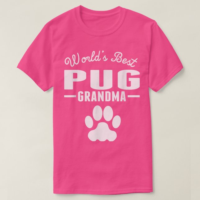 T-shirt Grand-mère du meilleur Carlin du monde  (Design devant)