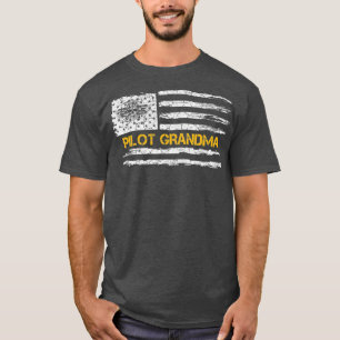 T-shirt Grand-mère du pilote d'avion du pavillon américa