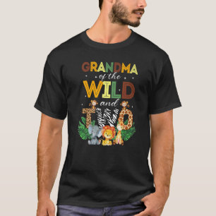 T-shirt Grand-Mère Du Sauvage Deux Zoo Anniversaire Safari