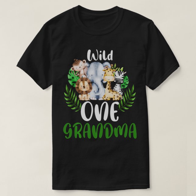 T-shirt Grand-mère du Wild One Zoo Anniversaire Safari Jun (Design devant)