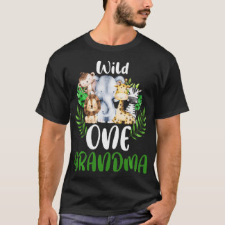 T-shirt Grand-mère du Wild One Zoo Anniversaire Safari Jun