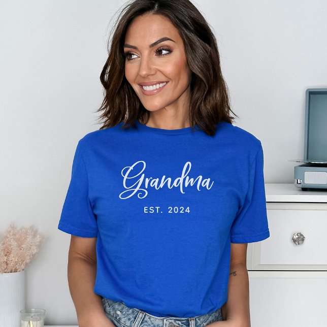 T-shirt Grand-mère | Est. Date dans le script élégant (Créateur téléchargé)