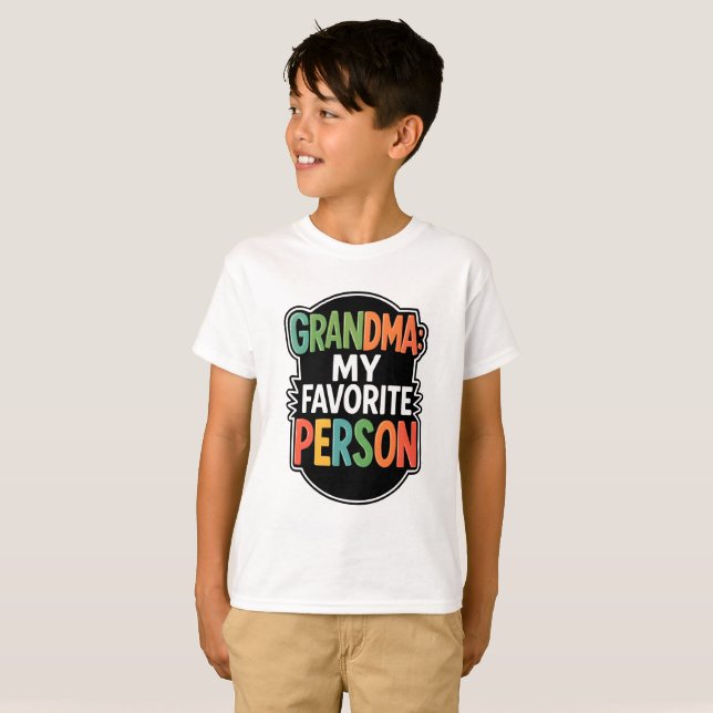T-shirt Grand-mère est ma personne préférée (Devant entier)