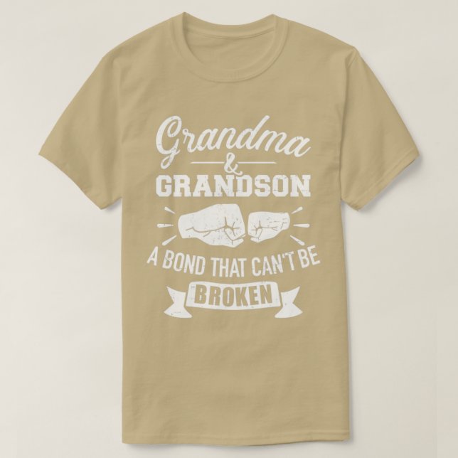 T-shirt Grand-mère et petit-fils qui ne peuvent pas casser (Design devant)