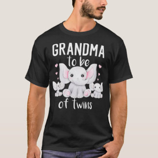 T-shirt Grand-mère être de jumeaux Elephant Baby shower ju