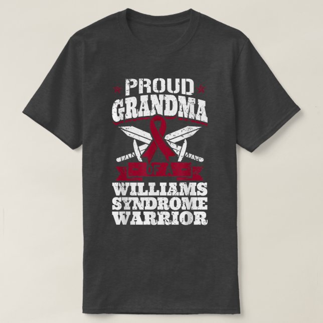 T-shirt Grand-Mère Fière D'Un Guerrier Du Syndrome William (Design devant)