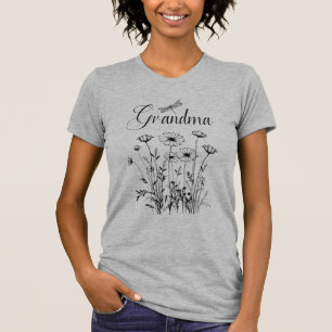 T-shirt - grand-mère Fleur sauvage libellule