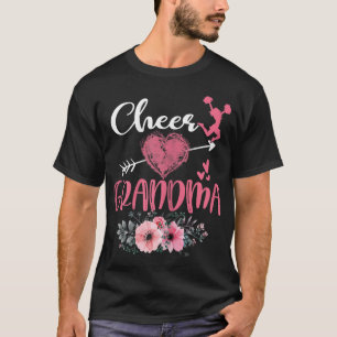T-shirt Grand-mère Floral Funny Pom-pom girl Coeur Mothe