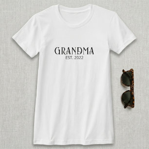 T-Shirt Grand-mère Fondée Écriture Noire