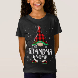 T-Shirt Grand-mère Gnome Buffalo Plaid Matching Famille Ch
