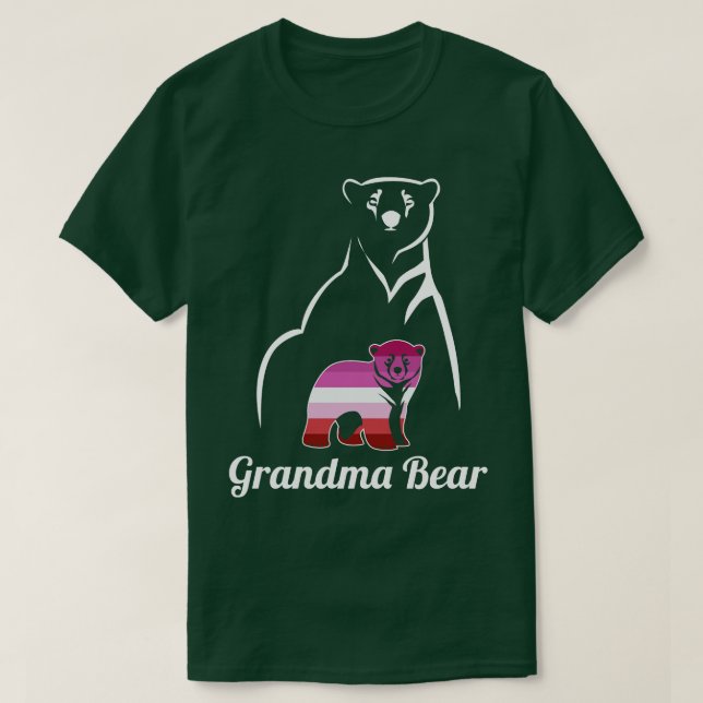 T-shirt Grand-mère lesbienne LGBT Bear Lesbian Pride drape (Design devant)