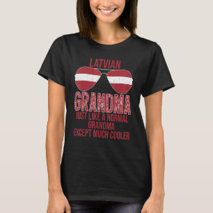 T-shirt Grand-mère lettonne Drapeau Lunettes de soleil Da