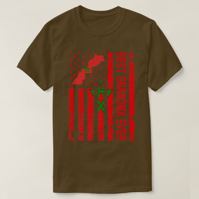 T-shirt Grand-mère marocaine - Maroc Etats-Unis D mère amé (Design devant)