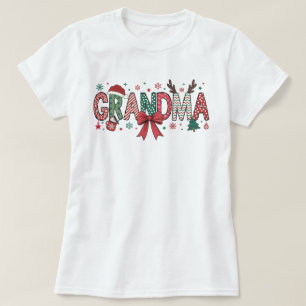 T-shirt Grand-mère Noël Coquette Bow Chemise de Noël