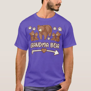 T-shirt grand-mère ours chemise 4 petits, grand-mère ours 
