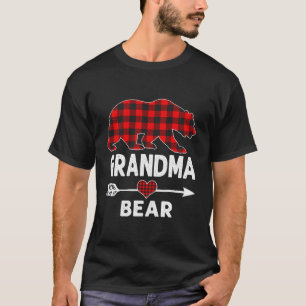 T-shirt Grand-mère Ours de Noël Pyjama Rouge Buffalo Rouge