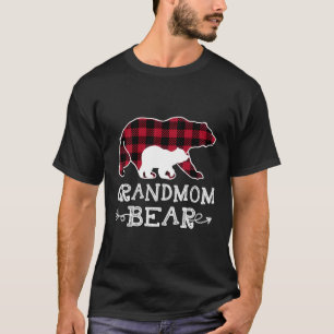 T-shirt Grand-mère Ours de Noël Pyjama Rouge Rouge Buffle 
