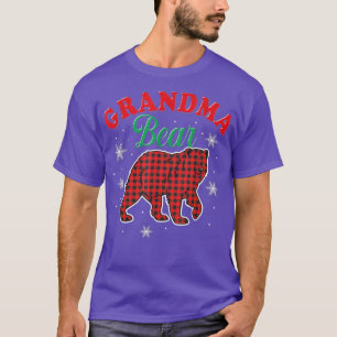 T-shirt Grand-mère Ours drôle Rouge Plaid