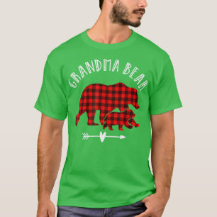 T-shirt Grand-mère Ours Rouge Chemise Rouge Rouge Plaqué O