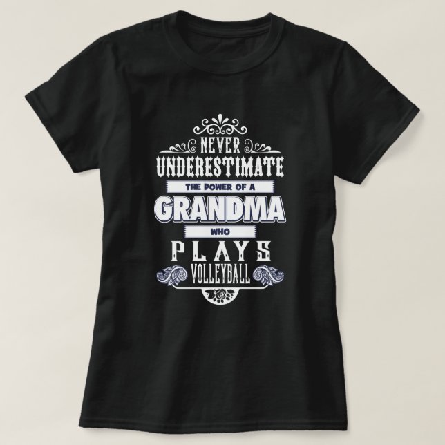 T-shirt Grand-mère qui joue au volley-ball (Design devant)