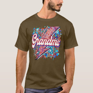 T-shirt Grand-mère rétro Amérique éclair léopard 4e o