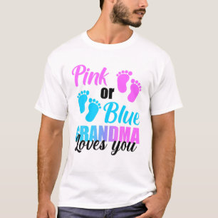 T-shirt Grand-mère rose ou bleu t'aime Fête de révélat