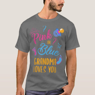 T-shirt Grand-Mère Rose Ou Bleu Vous Aime Bébé Genre Révél