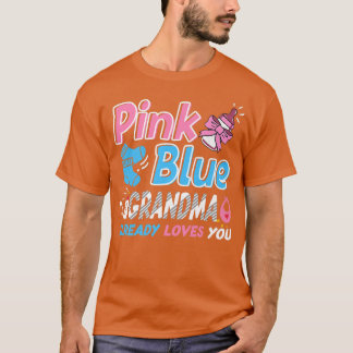 T-shirt Grand-Mère Rose Ou Bleu Vous Aime Bébé Genre Révél