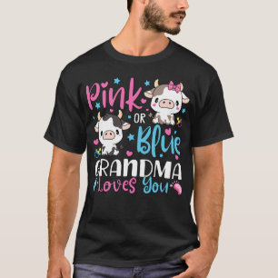 T-shirt Grand-Mère Rose Ou Bleu Vous Aime Dons Vache Bébé 