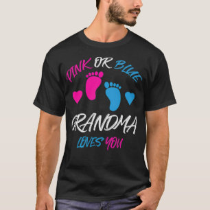 T-shirt Grand-Mère Rose Ou Bleu Vous Aime Genre Révéler dr
