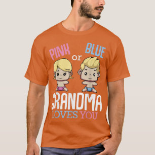 T-shirt Grand-Mère Rose Ou Bleu Vous Aime Genre Révéler Pr